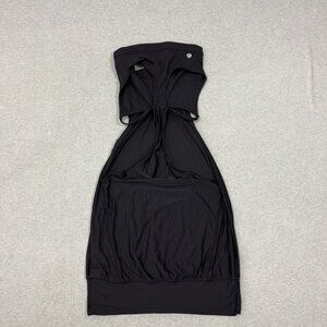 Lululemon Womens 8 Black Stripe No Limits Loose Fit Tank